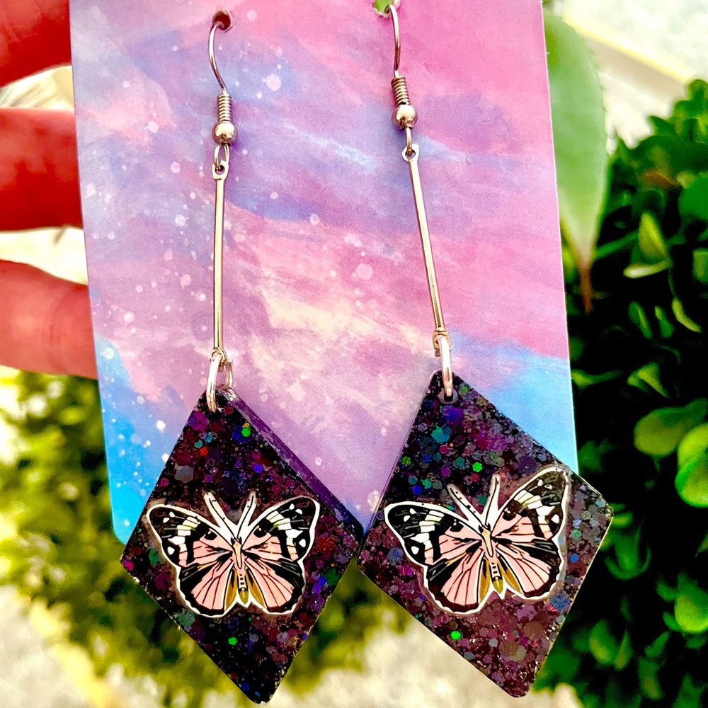 Butterfly Acrylic Dangle Earrings